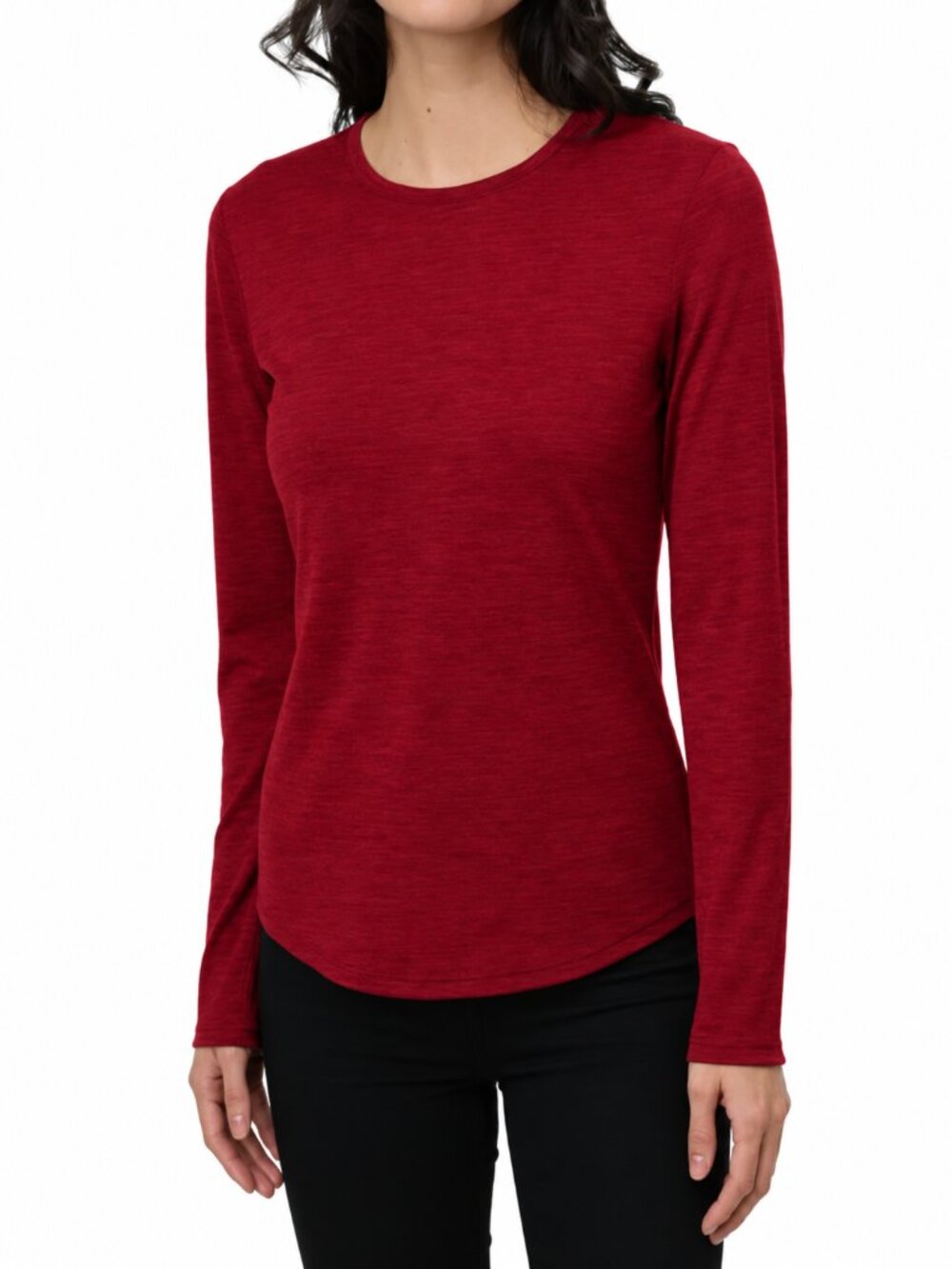 CLOUDVEIL 100% Merino Wool Base Layer Top Red Medium Shirt Long Sleeve Gorpcore